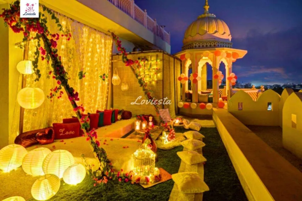 Romantic Fairytale Fountain Candlelight Dining on Rooftop, Jaipur