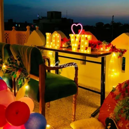 Romantic Forest View Rooftop Dinner Date In Jaipur