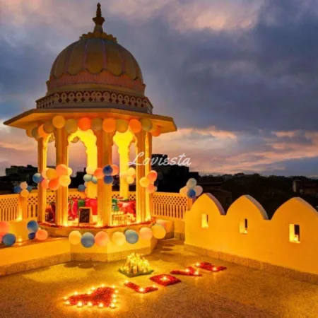 Rooftop Candlelight Dinner At Round Royal Baradari In Jaipur