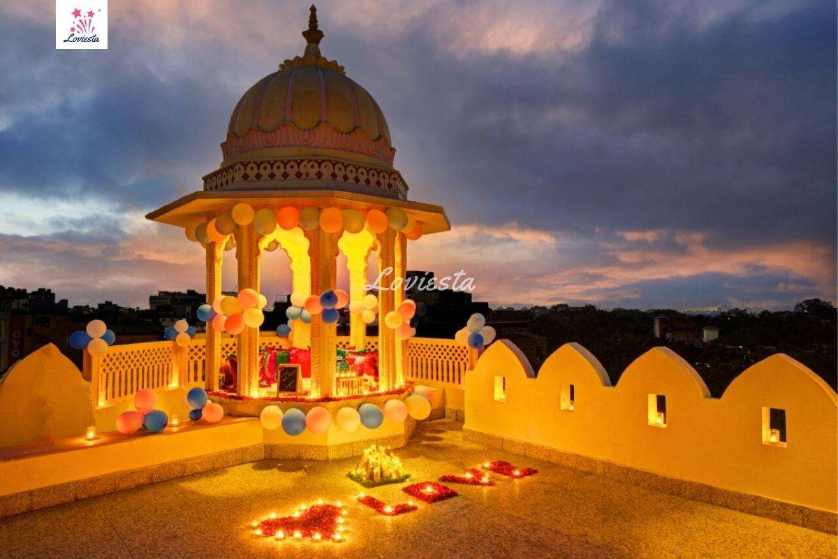 Rooftop Candlelight Dinner At Round Royal Baradari In Jaipur