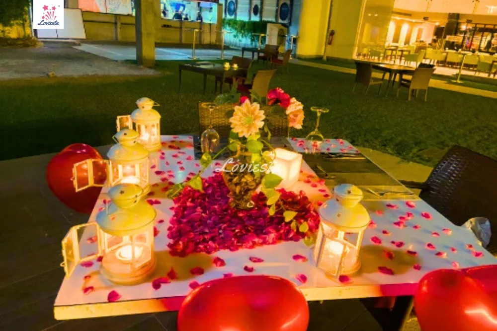 Romantic Outdoor Candlelight Dinner At Ellaa Hotel Gachibowli, Hyderabad