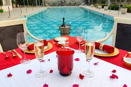 Poolside candlelight Dinner in South Delhi