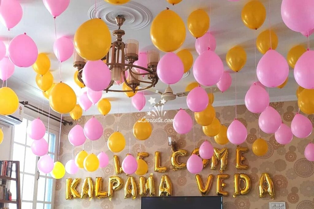 Hanging Balloon Decoration At Home In Delhi, Noida, Gurgaon Loviesta