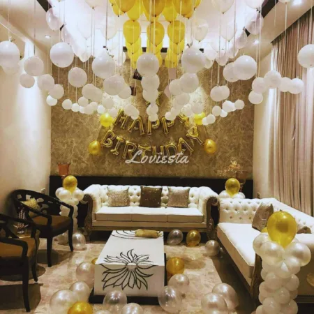 Hanging Balloon Decoration For Birthday Surprise At Home