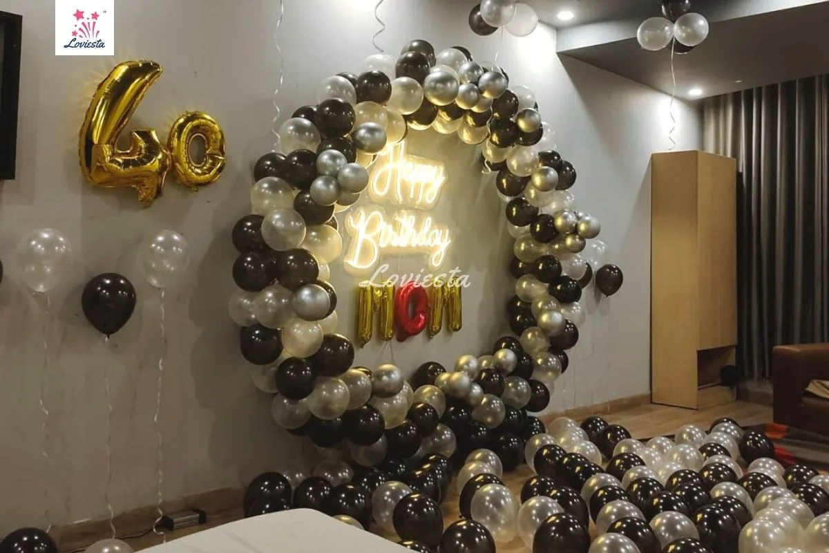 Metallic Balloon Ring Decoration At Home