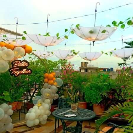 Rooftop Decoration With Balloon Ring At Home