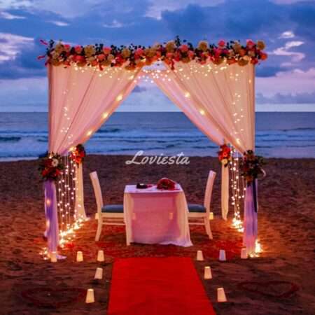 Exquisite Floral Cabana Dining At Beach In Goa