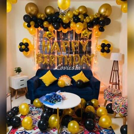 Gold & Black Birthday Theme Decoration