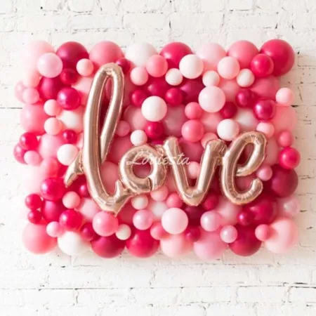 Wall Decoration With Pastel Balloons & Love Letters
