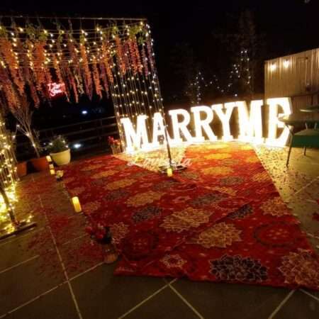 Marriage Proposal Decoration On Rooftop In Delhi