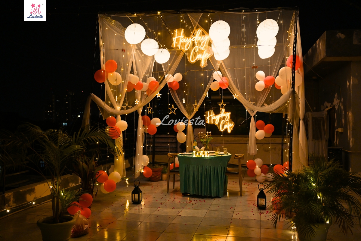 Private Rooftop Candlelight Dinner In Gurgaon