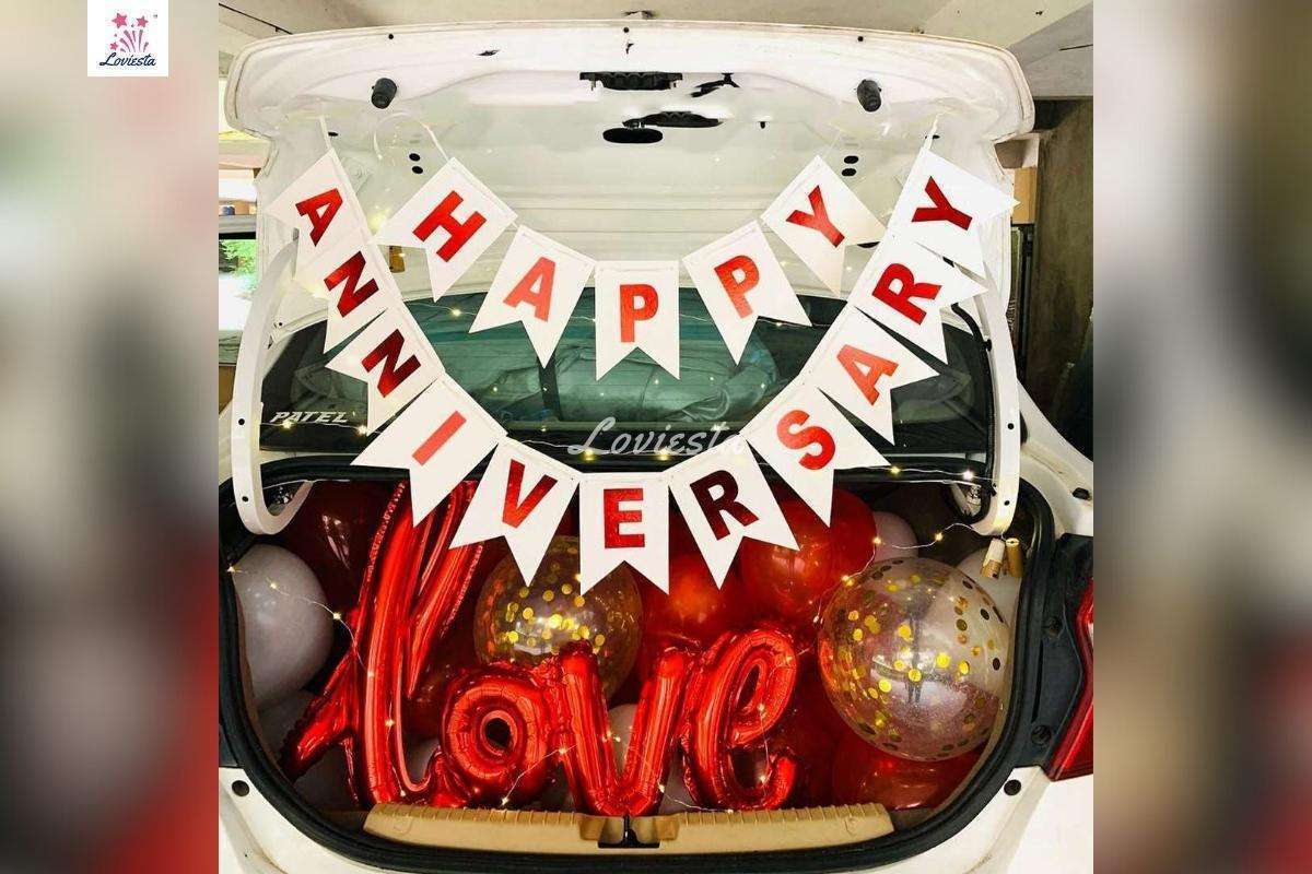 Happy Anniversary Car Boot Decoration Surprise