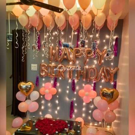 Pastel Pink & Rosegold Theme Balloon Decoration
