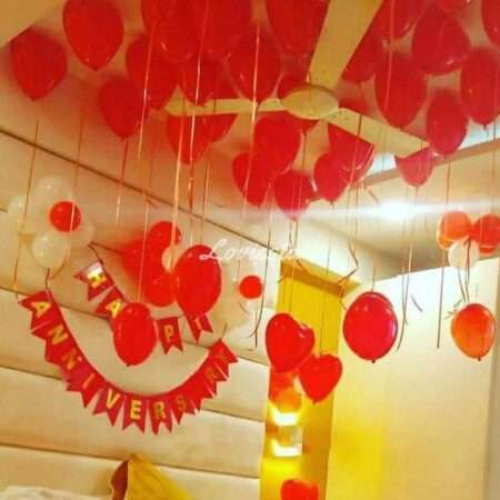 Romantic Heart Shape Balloon Decoration For Anniversary