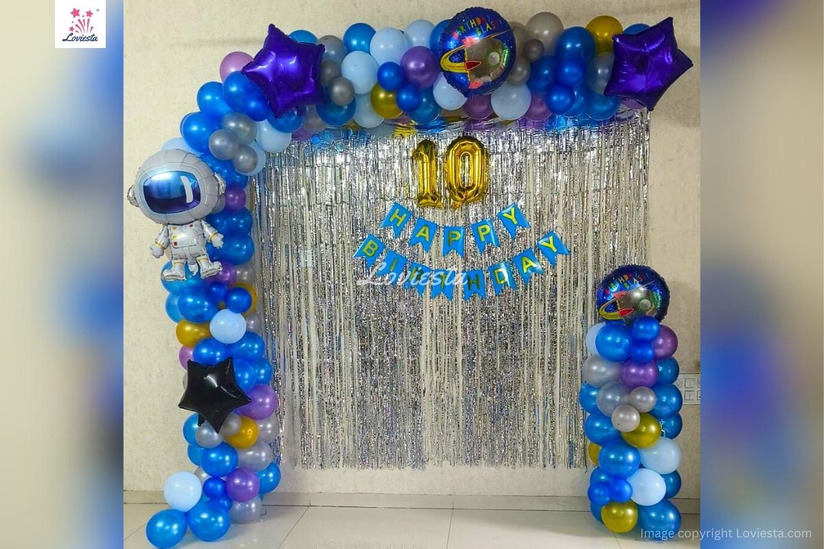 Space Theme Half Arch Balloon Decoration At Home