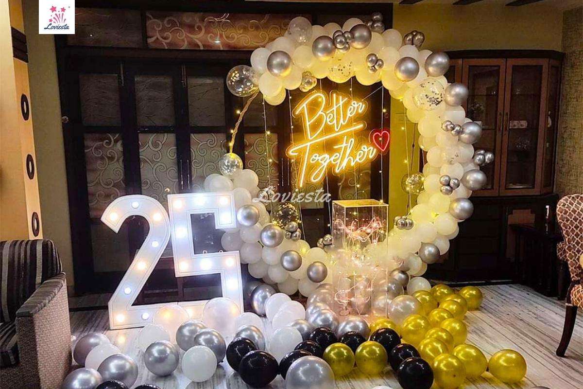 25th Anniversary Celebration Balloon Ring Decoration