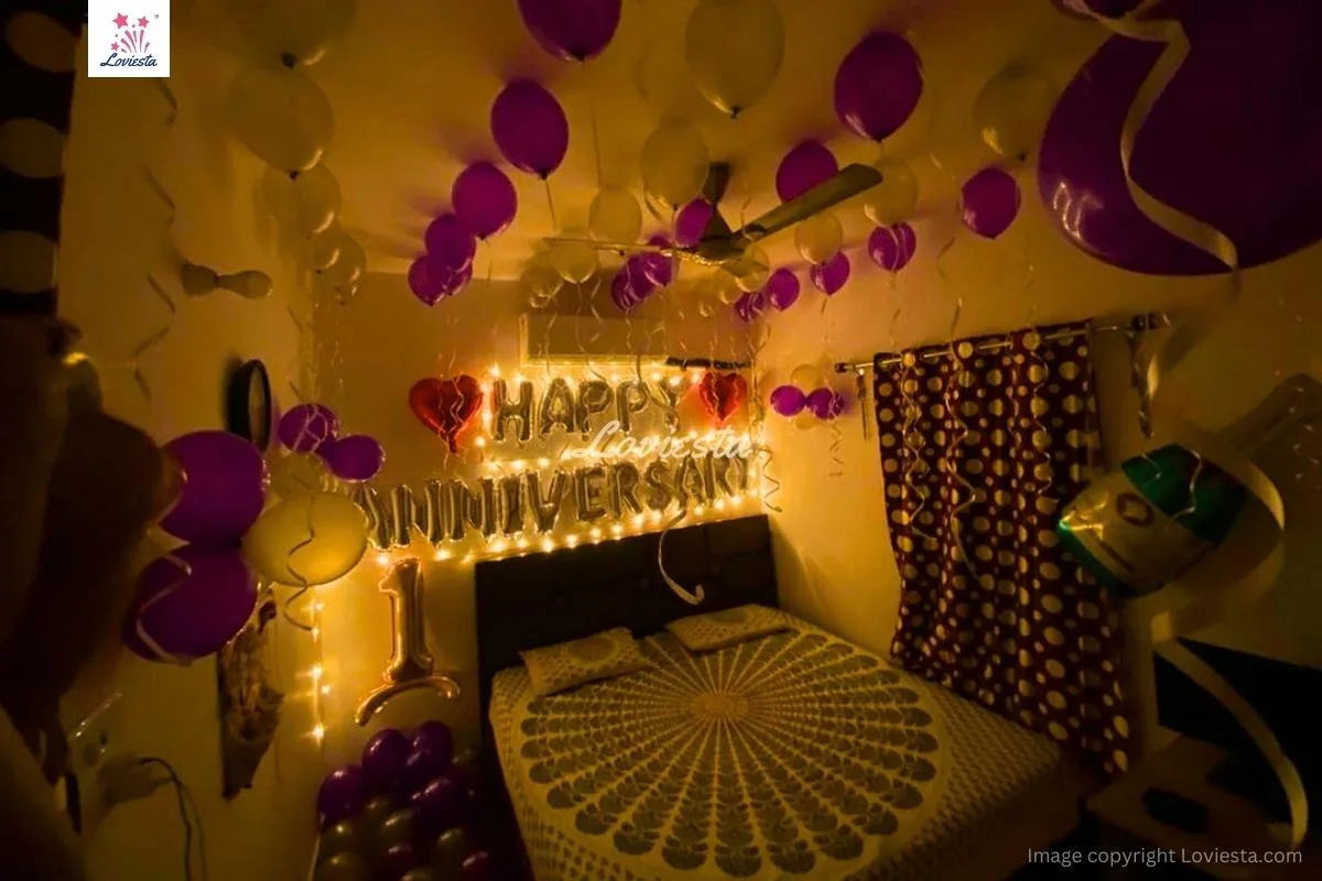 Lite Happy Anniversary Balloon Decoration At Home 001