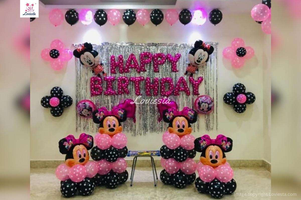 Mickey Mouse Theme Balloon Decoration At Home