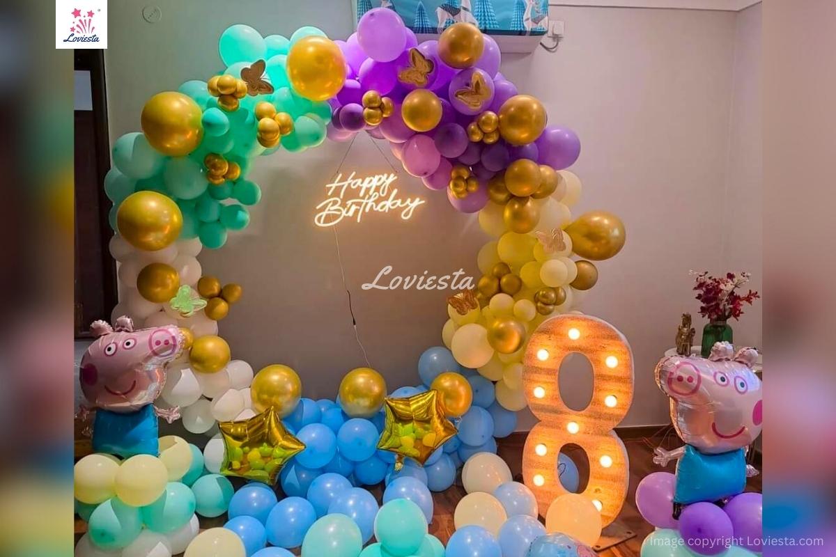 Peppa Ping Balloon Ring Decoration For Birthday Celebration 001
