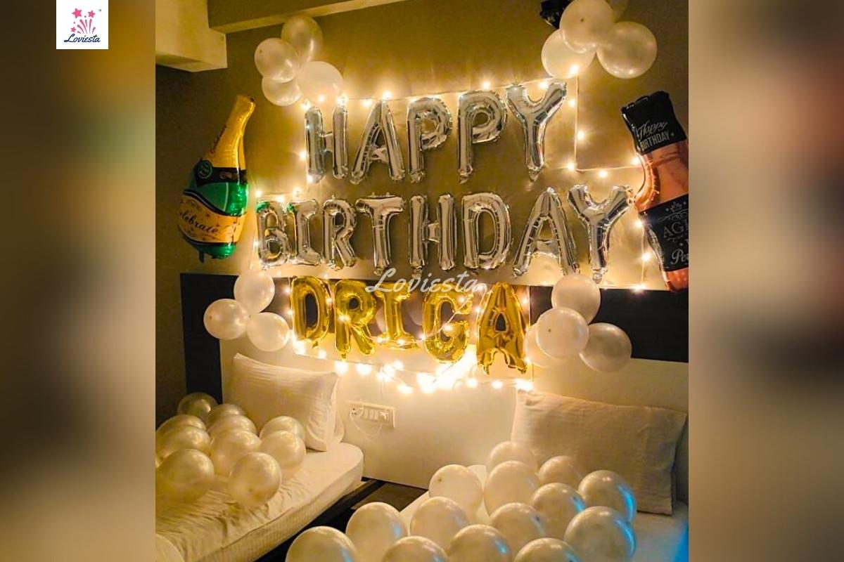 White Wonder Balloon Decoration For Birthday At Home