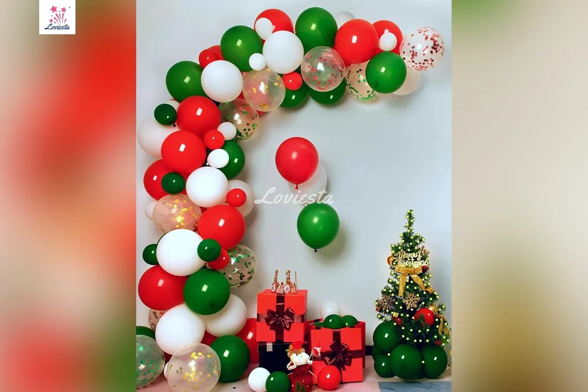 Balloon Arch Decoration For Christmas Celebration At Home
